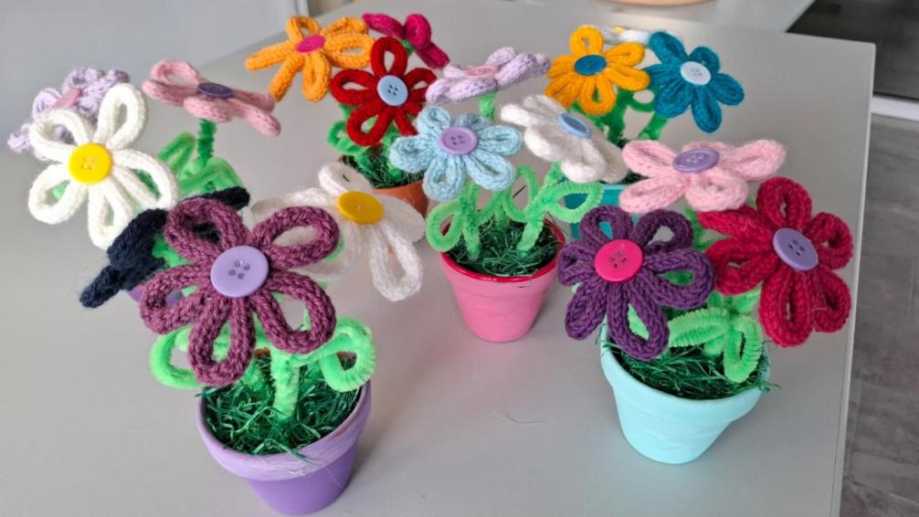 Gestrickte Blumen