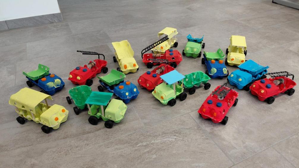 Eierkartons- Fahrzeuge