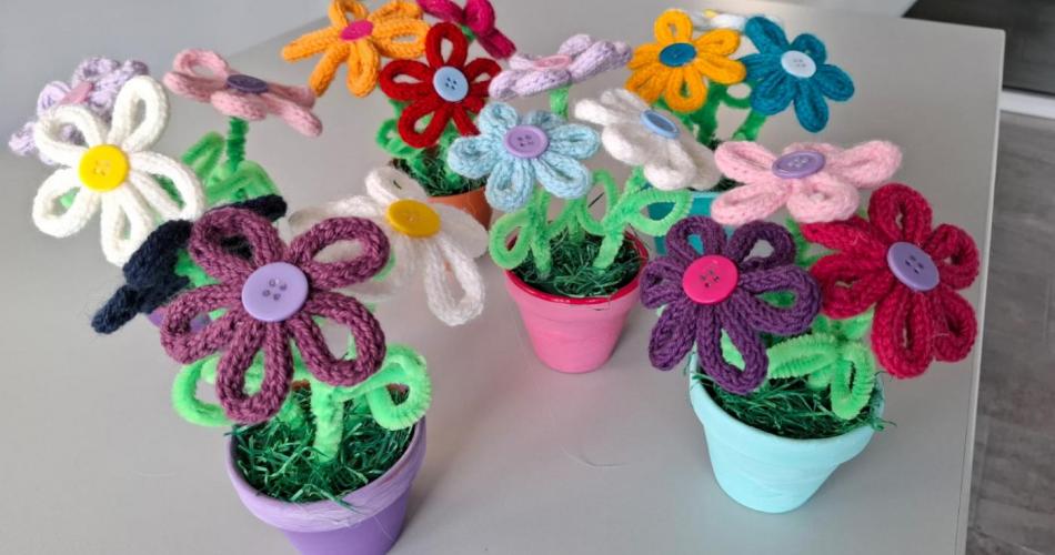Gestrickte Blumen