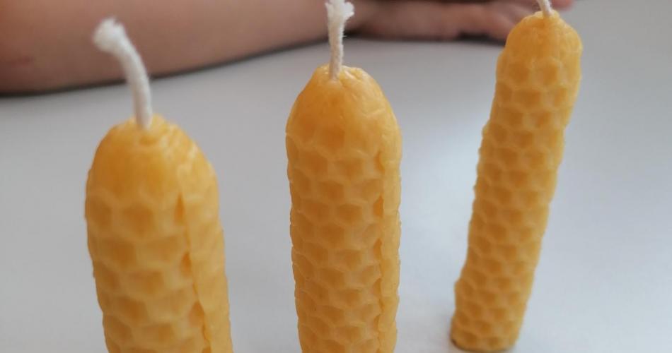 selbstgemachte Bienenwachskerze